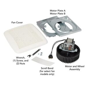 Broan-NuTone BKR60 QuickKit Ultra-Quiet Bath Fan Replacement Motor and Cover/Grille, 60 CFM, 20% more power, White