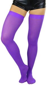 tobeinstyle women's nylon thigh high schoolgirl opaque stockings (purple)