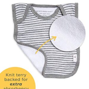 Burt's Bees Baby - Bibs, 4-Pack Lap-Shoulder Drool Cloths, 100% Organic Cotton with Absorbent Terry Towel Backing (Heather Grey)