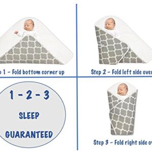 BundleBee Baby Wrap – Swaddle – Baby Blanket – Summer or Winter - Feather Light - Neck and Back Support – Hypoallergenic – Beautiful Packaging – Newborns 0-4 Months - Grey Polka Dot