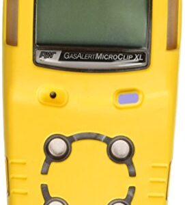 BW Technologies MCXL-XWHM-Y-NA GasAlertMicroClip XL 4 Gas Detector, CO, H2S, LEL and O2, Yellow