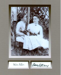 kirkland helen keller & anne s. sullivan-macy, 8 x 10 photo autograph on glossy photo paper