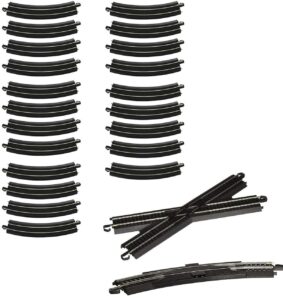 bachmann trains snap-fit e-z track e-z track figure 8 track pack - steel alloy rail with black roadbed - ho scale medium