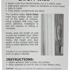 Cardinal Gates Cord Safety 3- Wraps, Clear