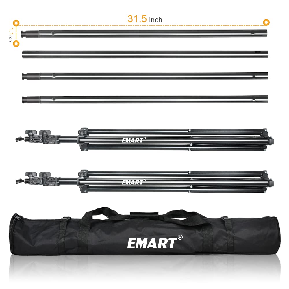 EMART Photo Video Studio 9.2 x 10ft Heavy Duty Background Stand Backdrop Support System Kit with Carry Bag for Photography