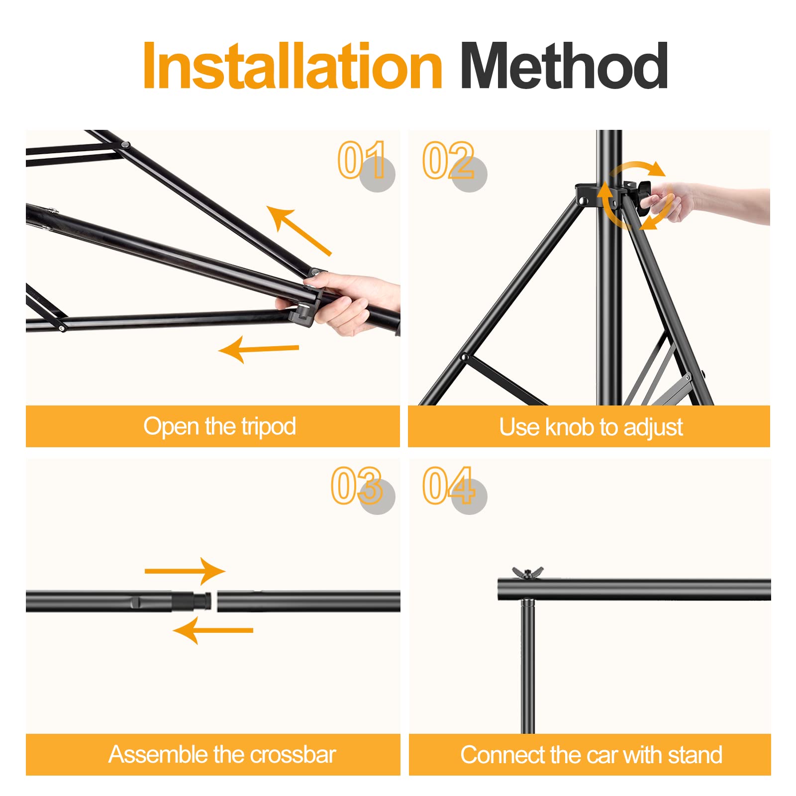 EMART Photo Video Studio 9.2 x 10ft Heavy Duty Background Stand Backdrop Support System Kit with Carry Bag for Photography