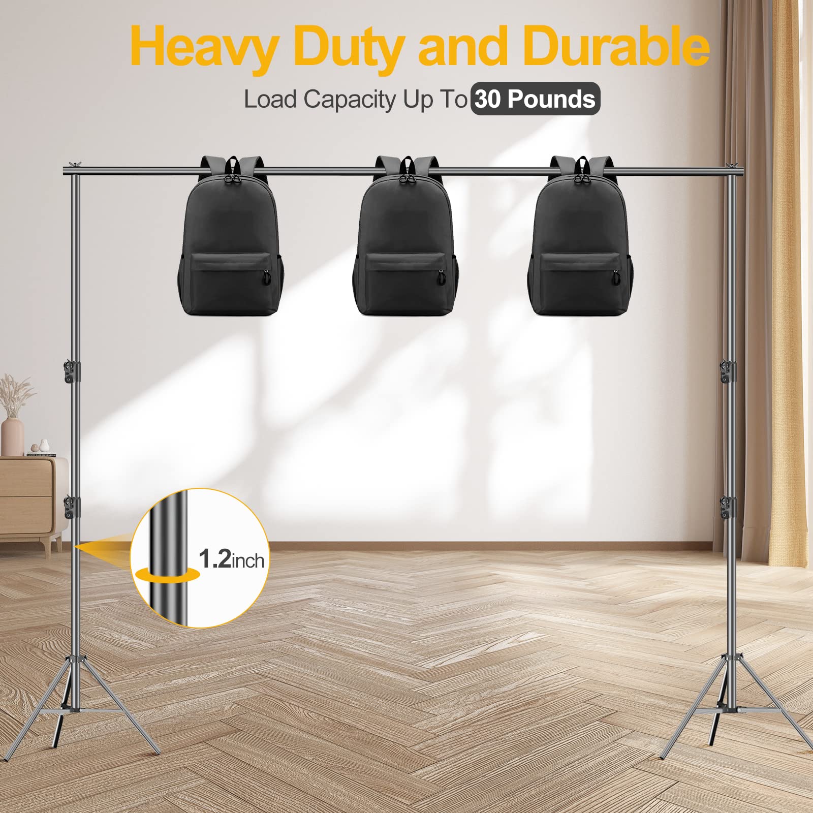 EMART Photo Video Studio 9.2 x 10ft Heavy Duty Background Stand Backdrop Support System Kit with Carry Bag for Photography