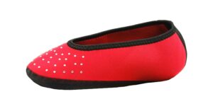 nufoot sparkle ballet flats women's shoes, best foldable & flexible flats, slipper socks, travel slippers & exercise shoes, dance shoes, yoga socks, house shoes, indoor slippers, red, large