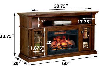 ChimneyFree Wallace Infrared Electric Fireplace Entertainment Center in Empire Cherry - 26MM1264-EPC