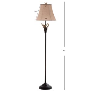 SAFAVIEH Lighting Collection Sundance Rustic Farmhouse Antler Brown 62-inch Standing Living Room Bedroom Home Office Floor Lamp (LED Bulb Included)