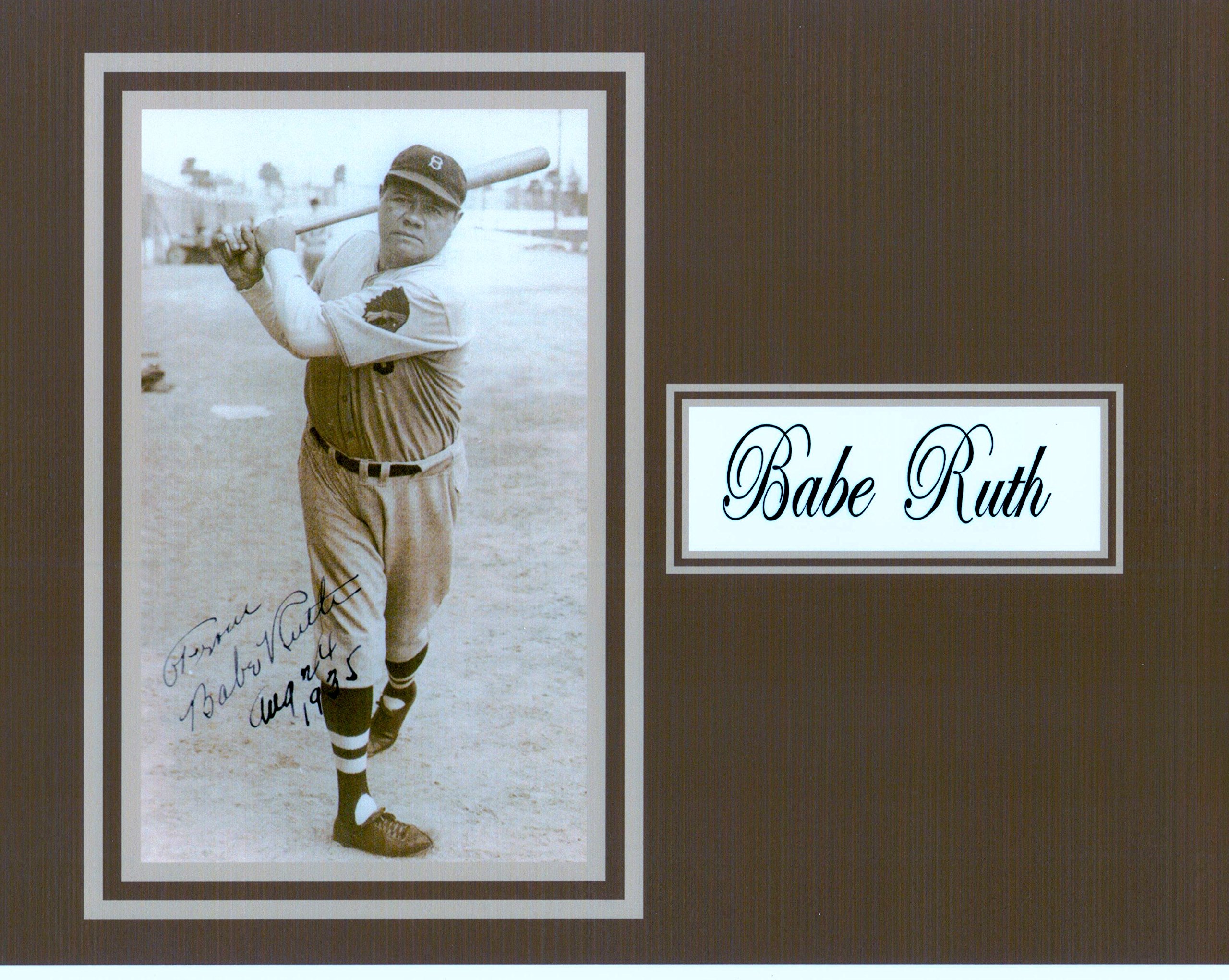 Kirkland Babe Ruth 8 X 10 Autograph Photo on Glossy Photo Paper