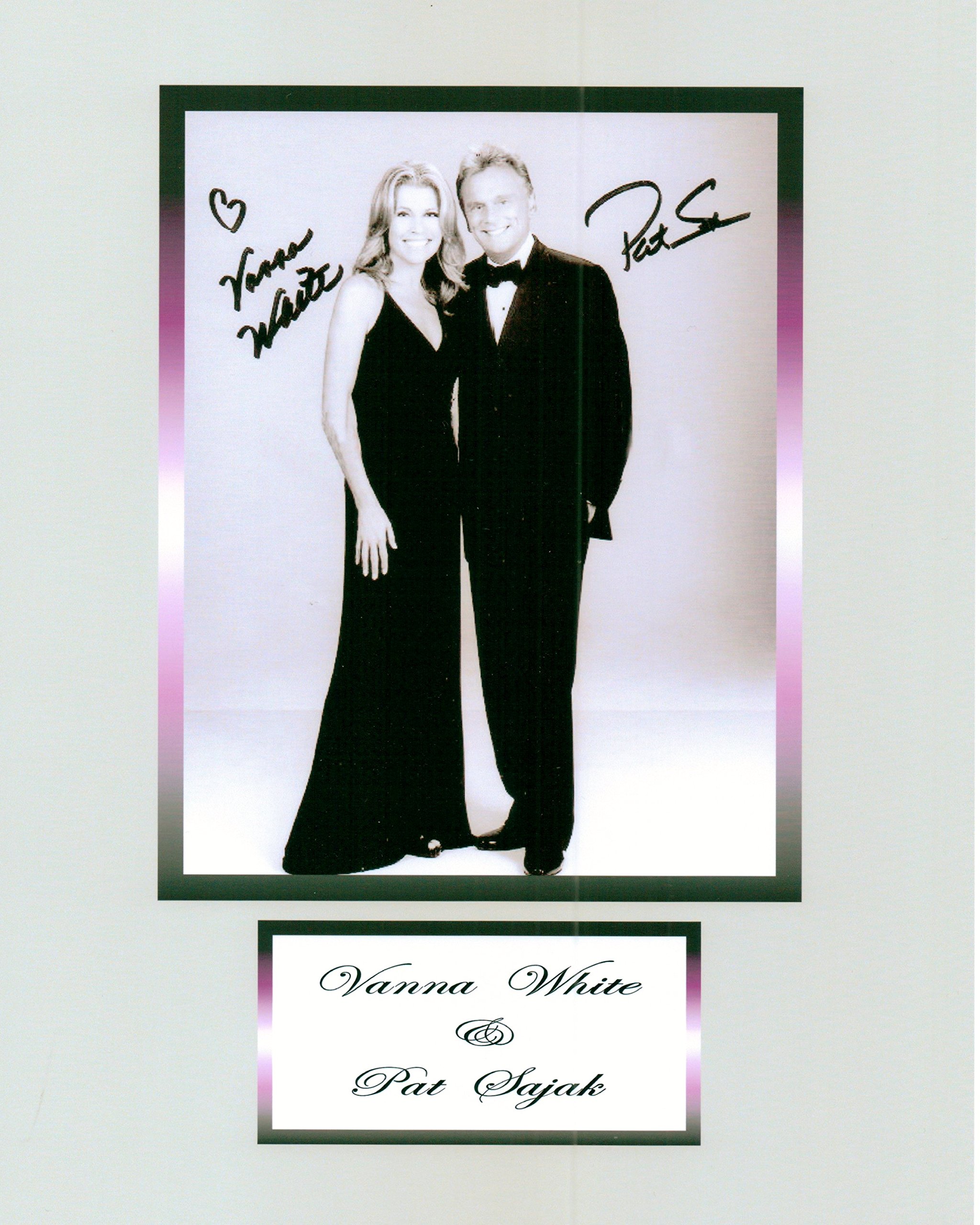 Kirkland Signature PAT SAJAK & VANNA WHITE, WHEEL OF FORTUNE, Classic TV, 8 X 10 Autograph Photo on Glossy Photo Paper