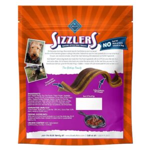 Blue Buffalo Sizzlers Natural Soft Dog Treats, Bacon-Style Soft-Moist Dog Treats with Real USA Pork, Original Flavor, 6-oz. Bag