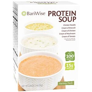 bariwise protein soup mix, variety pack, 15g protein, low carb (7ct)