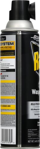 Raid Wasp and Hornet Killer Spray, Kills the entire nest, Kills Paper Wasps, Yellow Jackets, Mud Daubers and more, 14 oz