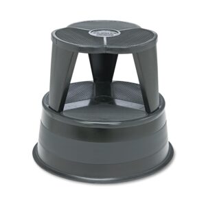 cramer 100192 kik-step steel step stool, 350 lb cap, 16" dia. x 14 1/4h, black
