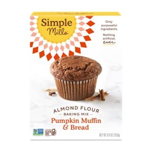 simple mills almond flour baking mix, pumpkin muffin & bread mix - gluten free, plant based, paleo friendly, 9 ounce (pack of 1)
