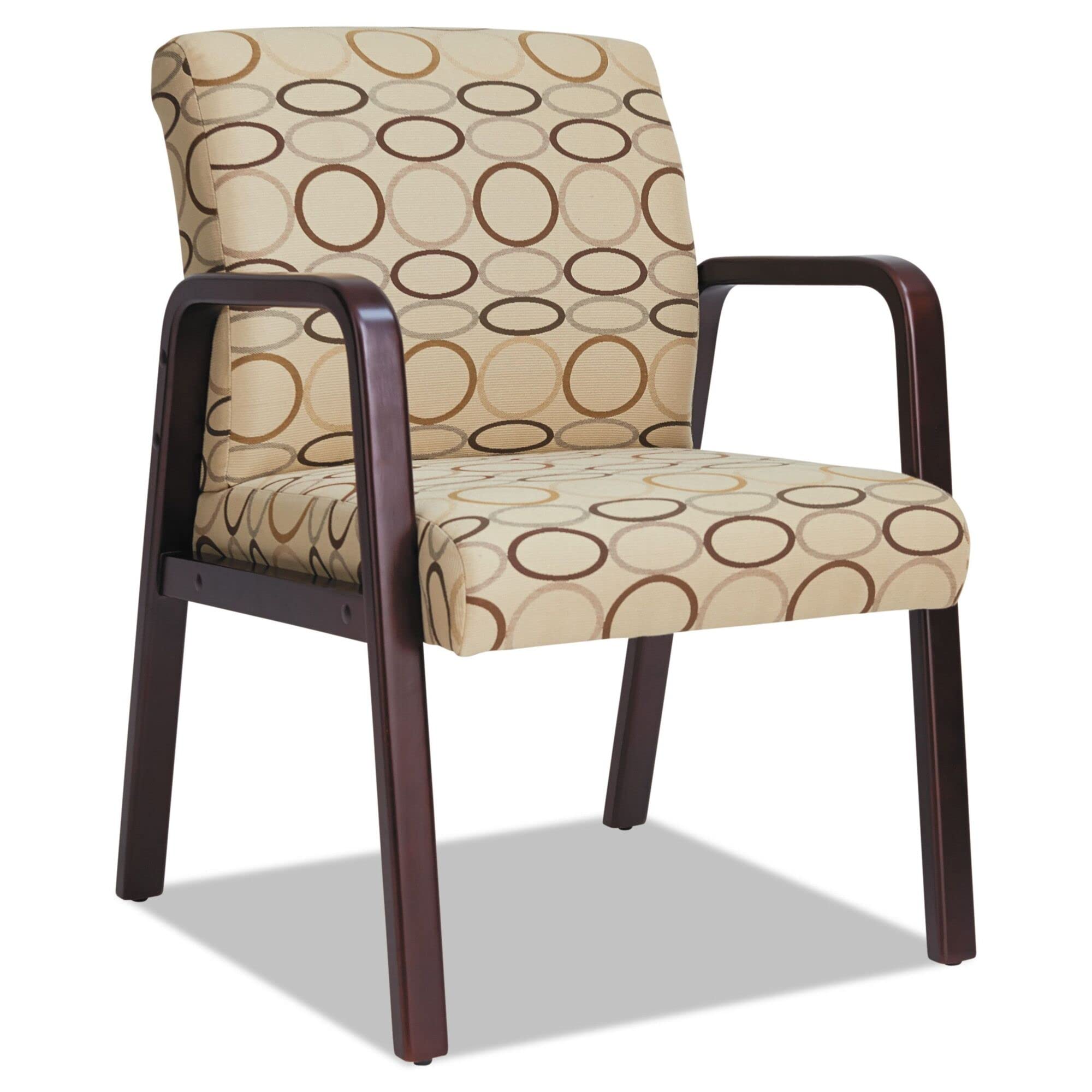 Alera ALERL4351M 24.21 in. x 24.8 in. x 32.67 in. Reception Lounge WL Series Guest Chair - Tan/Mahogany