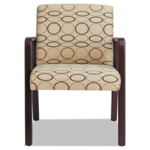 Alera ALERL4351M 24.21 in. x 24.8 in. x 32.67 in. Reception Lounge WL Series Guest Chair - Tan/Mahogany