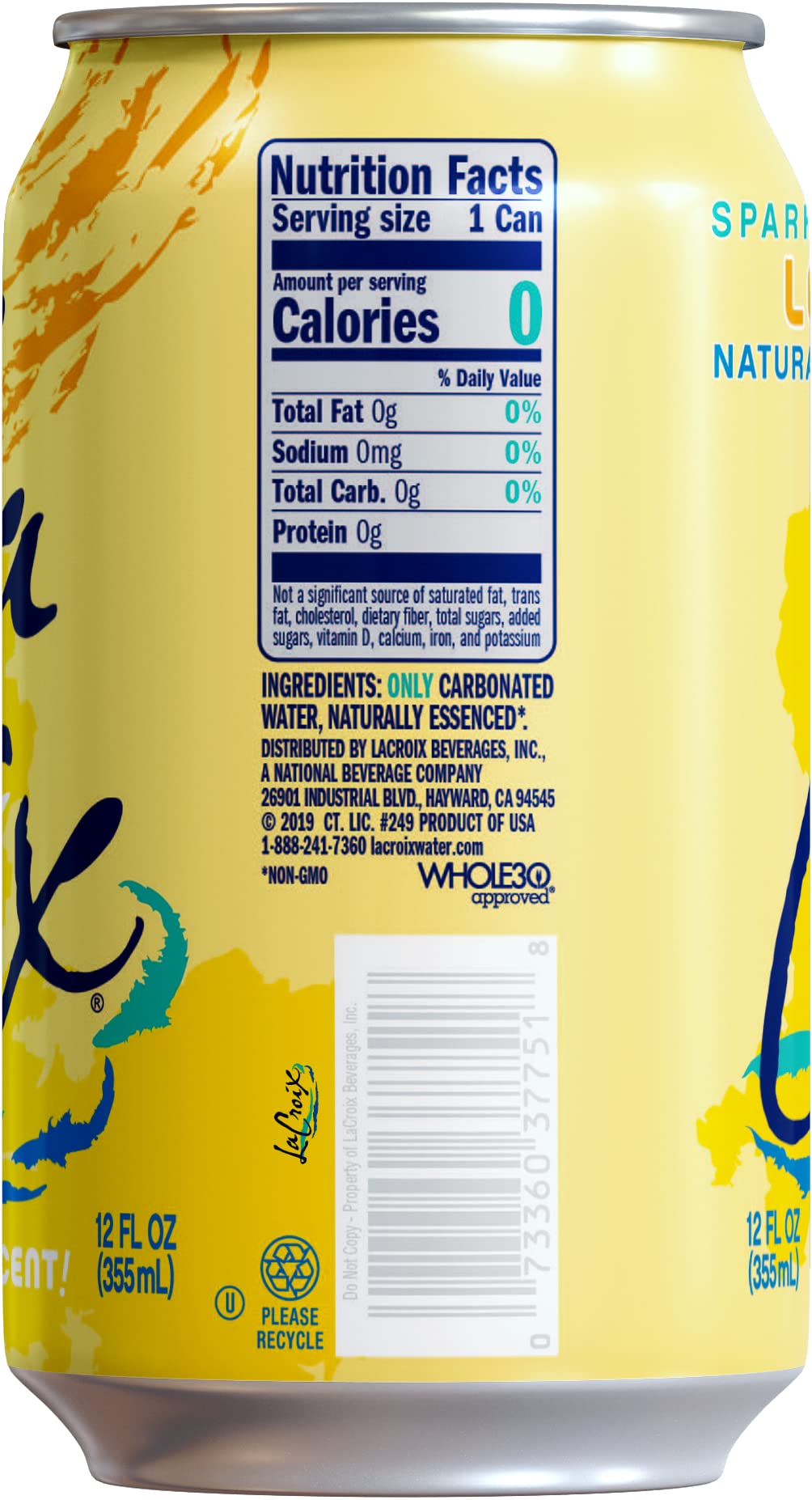 LaCroix Sparkling Water, Lemon 8pk, 12 Fl Oz (pack of 8)