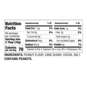 PBfit All-Natural Chocolate Peanut Butter Powder, Extra Chocolatey Powdered Peanut Spread from Real Roasted Pressed Peanuts and Cocoa, 6g of Protein 7% DV (15 ounces)