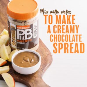 PBfit All-Natural Chocolate Peanut Butter Powder, Extra Chocolatey Powdered Peanut Spread from Real Roasted Pressed Peanuts and Cocoa, 6g of Protein 7% DV (15 ounces)