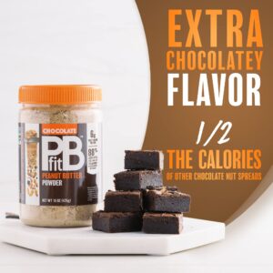 PBfit All-Natural Chocolate Peanut Butter Powder, Extra Chocolatey Powdered Peanut Spread from Real Roasted Pressed Peanuts and Cocoa, 6g of Protein 7% DV (15 ounces)