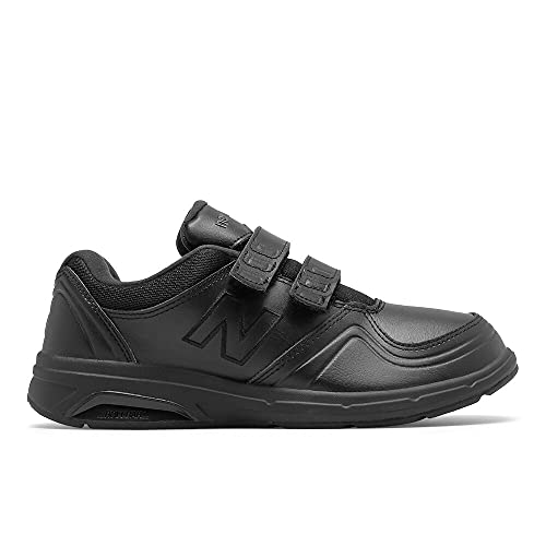 New Balance womens 813 V1 Hook and Loop Walking Shoe, Black, 7.5 Wide US