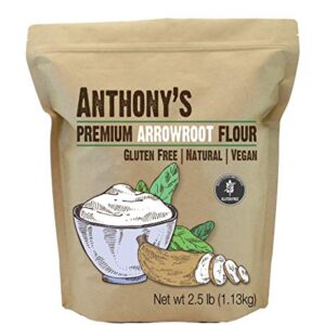 Anthony's Premium Arrowroot Flour Powder, 2.5 lb, Gluten Free, Non GMO, Cornstarch Alternative