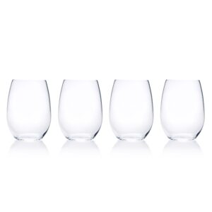 mikasa laura stemless wine glass, 18.25-ounce, set of 4