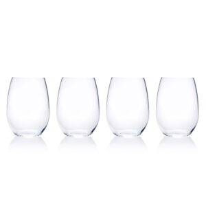 Mikasa Laura Stemless Wine Glass, 18.25-Ounce, Set of 4