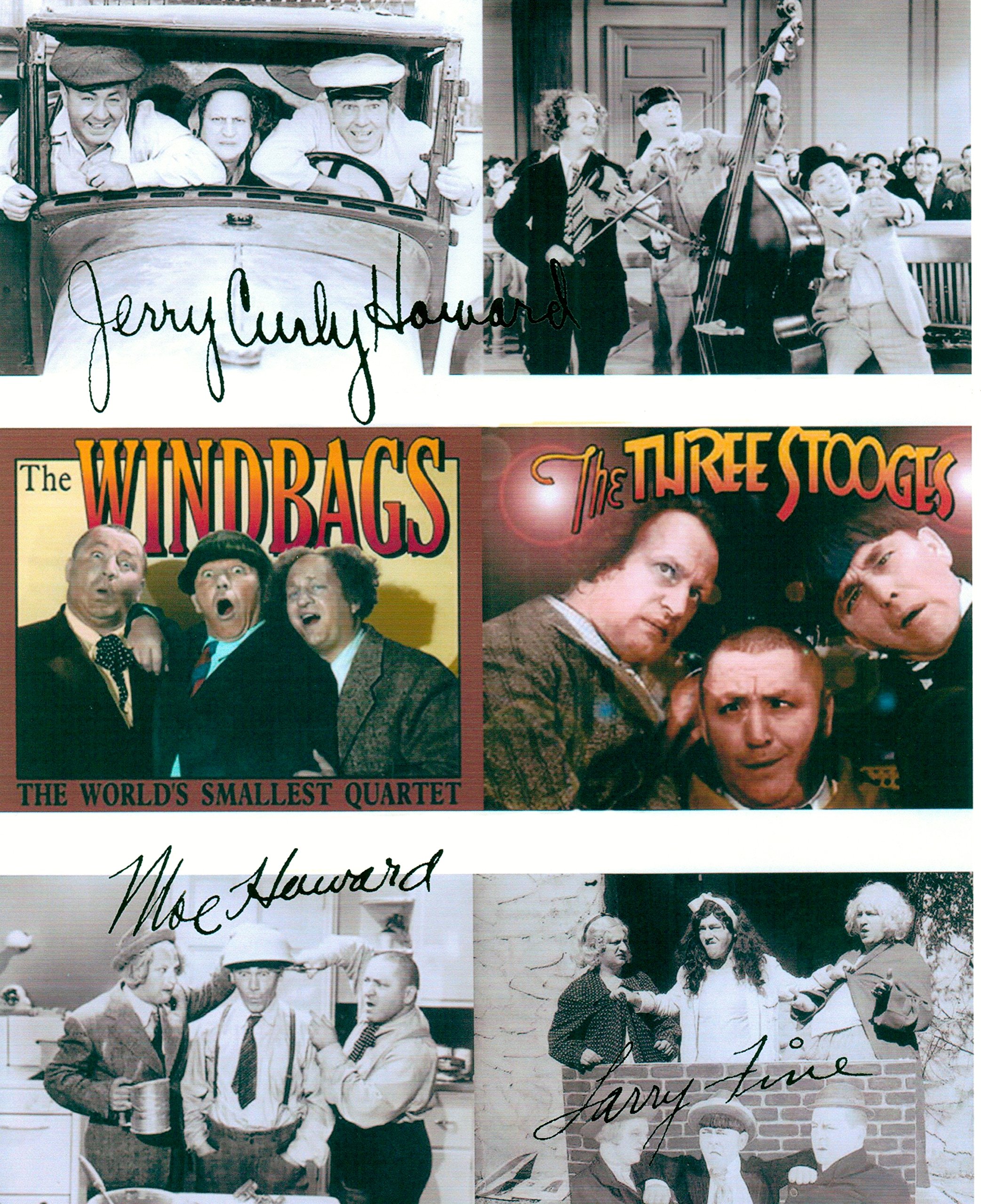 Kirkland The Three Stooges, Classic TV Show, 8 X 10 Photo Display Autograph on Glossy Photo Paper