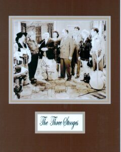 kirkland the three stooges, classic tv show, 8 x 10 photo display autograph on glossy photo paper