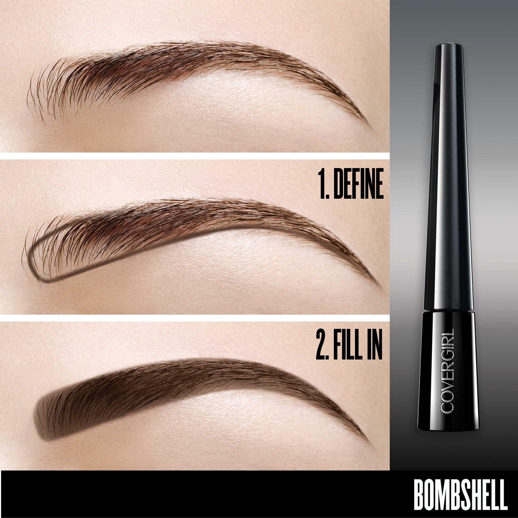 COVERGIRL Bombshell POW-der Brow & Liner Eyebrow Powder Black 800, .24 oz (packaging may vary)