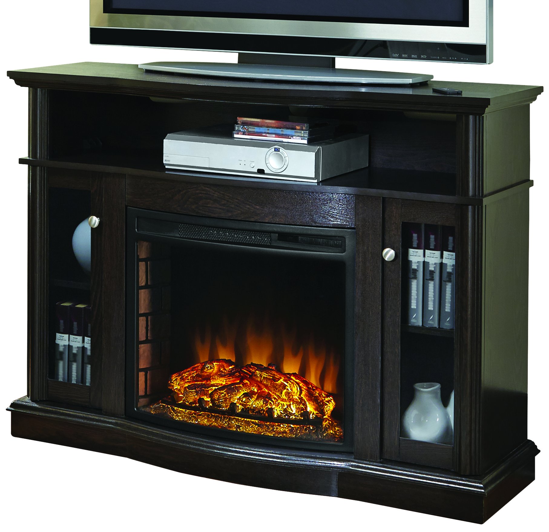 Pleasant Hearth 248-44-34M Elliot Media Electric Fireplace, Black