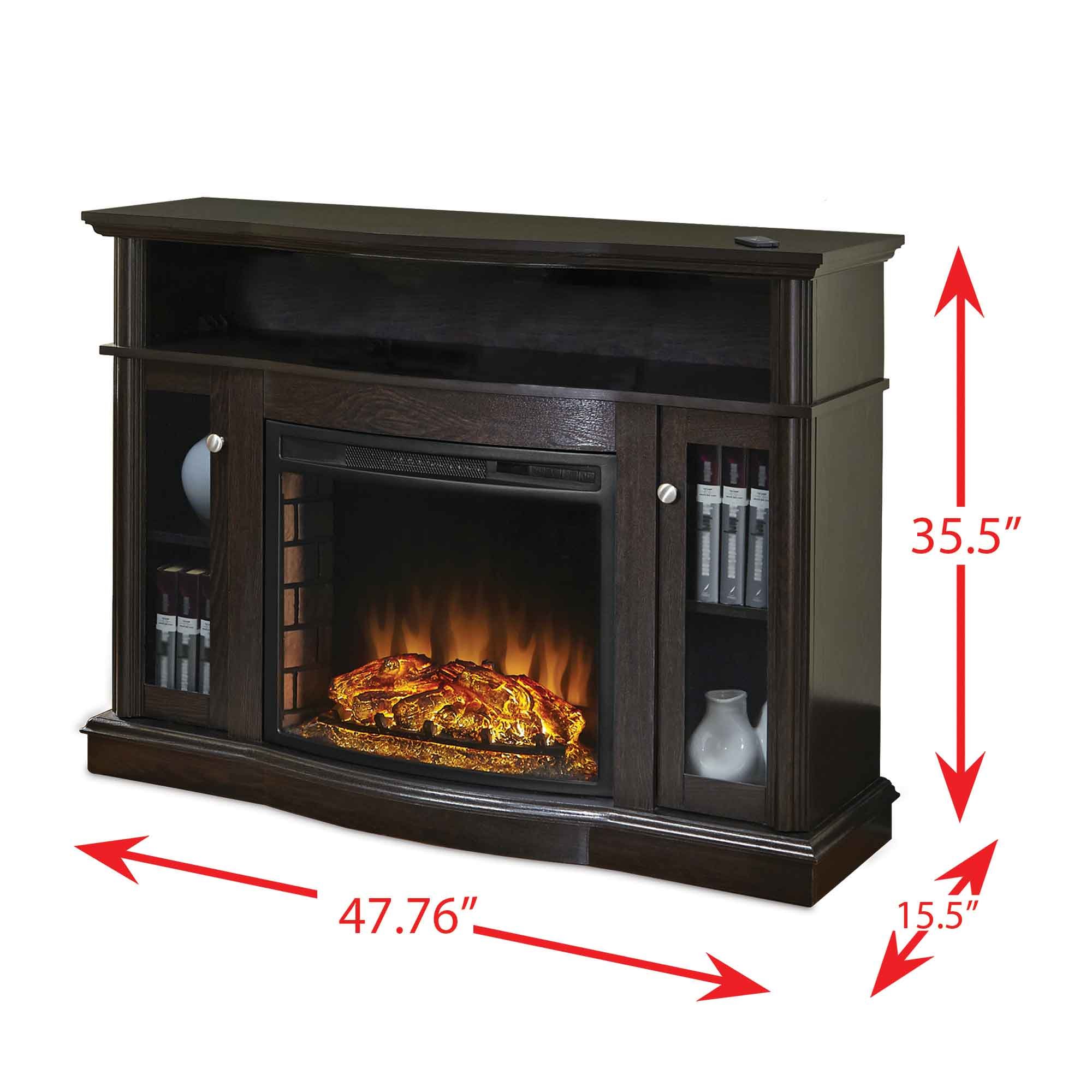 Pleasant Hearth 248-44-34M Elliot Media Electric Fireplace, Black