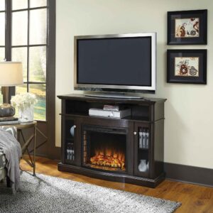 Pleasant Hearth 248-44-34M Elliot Media Electric Fireplace, Black