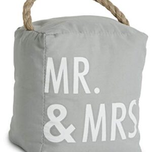 Pavilion - Open Door Decor 5" x 6" Gray Door Stopper "Mr. & Mrs."