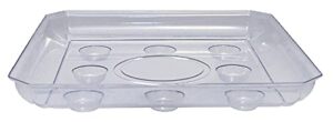 cwp sqds-1000 heavy gauge footed square carpet saver saucer, 10-inch by 10-inch, clear (packaging may vary)