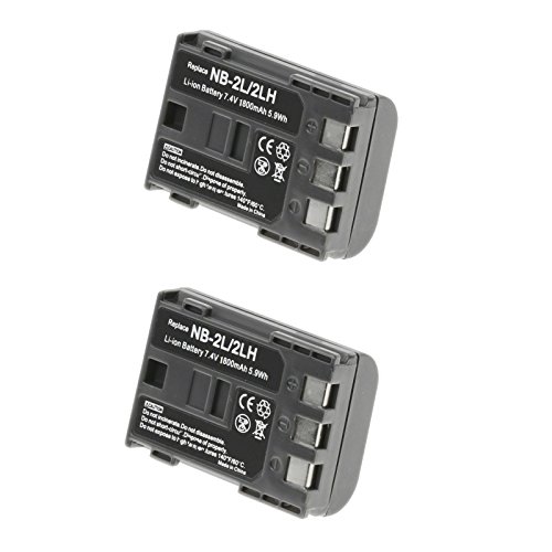 2 Pack Replacement Battery for Canon E160814 Battery - Replacement NB-2LH Battery for Canon Camera & Video Camera