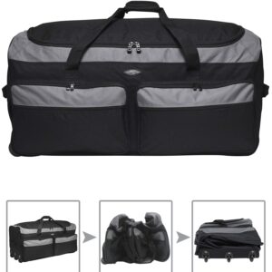 Travelers Club 36" Asgard 3-Wheel Rolling Duffel Bag, Black