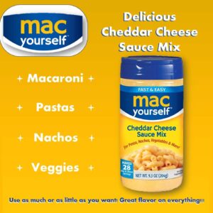 Mac Yourself | Delicious Cheddar Cheese Sauce Mix | Perfect Cheese Powder for Macaroni, Nachos, Veggies and More | 9.3 oz