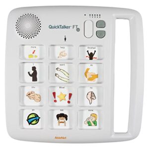 ablenet quicktalker 12 - portable multi-message speech device with feathertouch technology, 48 messages, 5 recording levels, and durable design, aac communication device for non verbal kids & adults