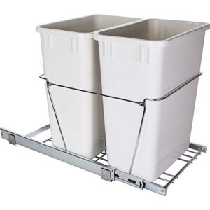 hardware resources trash can double pullout waste container system, chrome
