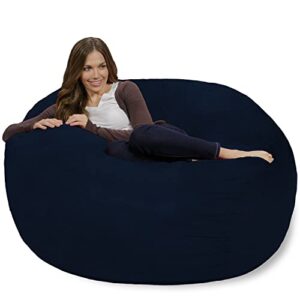 Chill Sack Bean Bag Chair: Giant 4' Memory Foam Furniture Bean Bag - Big Sofa with Soft Micro Fiber Cover - Navy