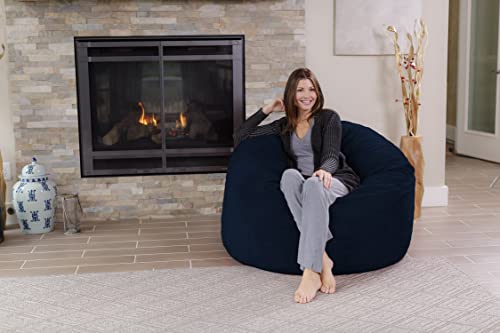 Chill Sack Bean Bag Chair: Giant 4' Memory Foam Furniture Bean Bag - Big Sofa with Soft Micro Fiber Cover - Navy