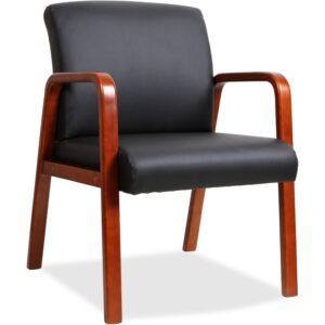 lorell 40200 wood guest chair, 24-inch x25-5/8-inch x33-1/4-inch , black/cherry