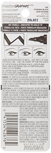 Maybelline New York Eye Studio Master Graphic Liquid Eyeliner, Striking Black, 0.084 Fluid Ounce