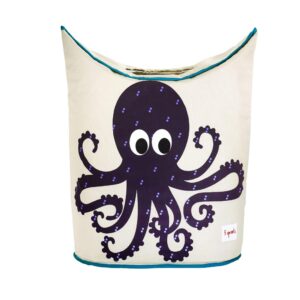 3 sprouts baby laundry hamper storage basket organizer bin for nursery clothes, octopus