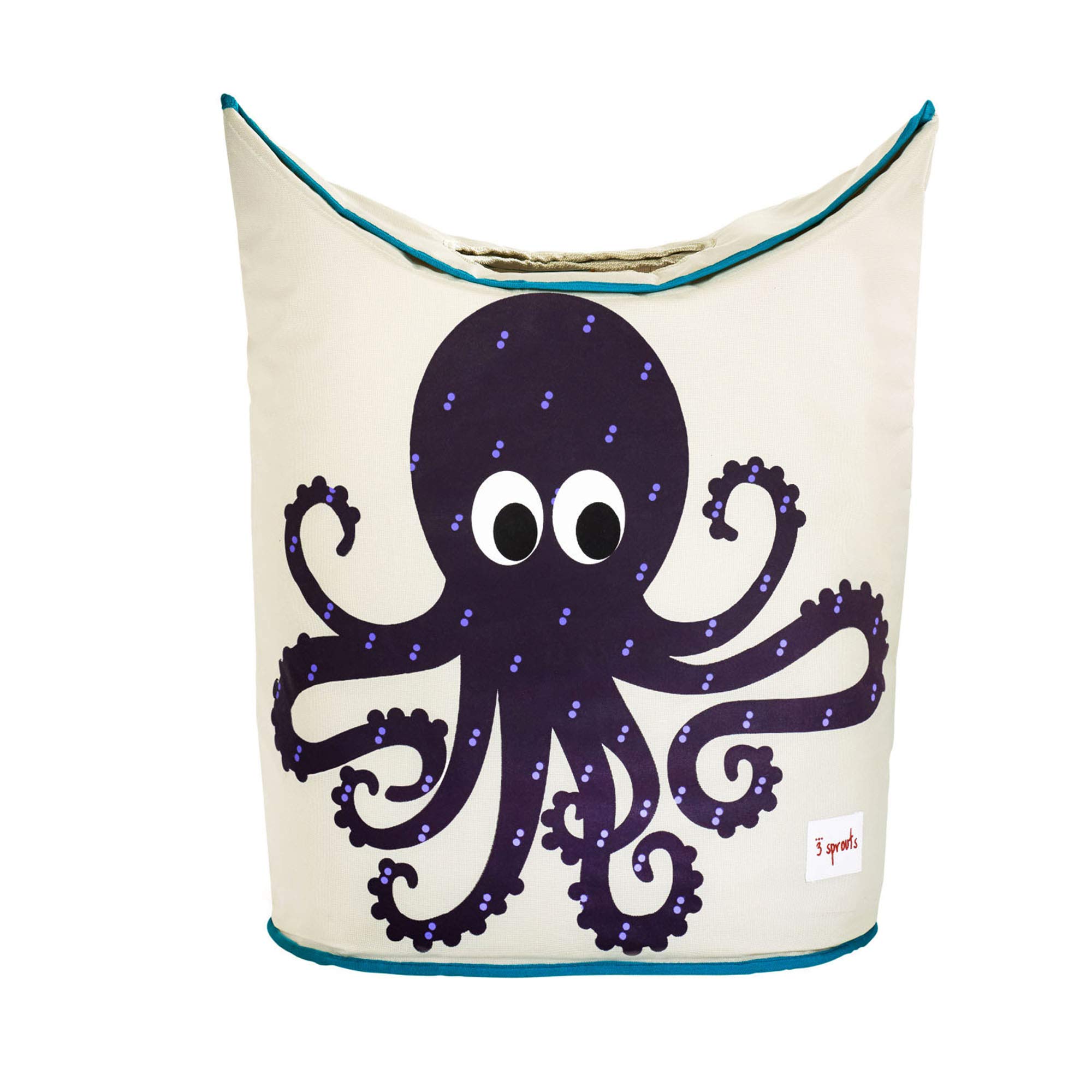 3 Sprouts Baby Laundry Hamper Storage Basket Organizer Bin for Nursery Clothes, Octopus